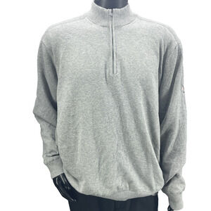 Greg Norman 1/4 Zip Pull Over Men 2XL Grey Cotton Blend Indian Valley Golf Lined
